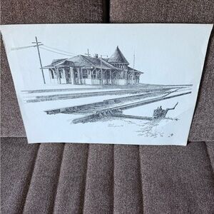 Black and White Art Print by Robert Hollingsworth  Rural Landscape Vtg